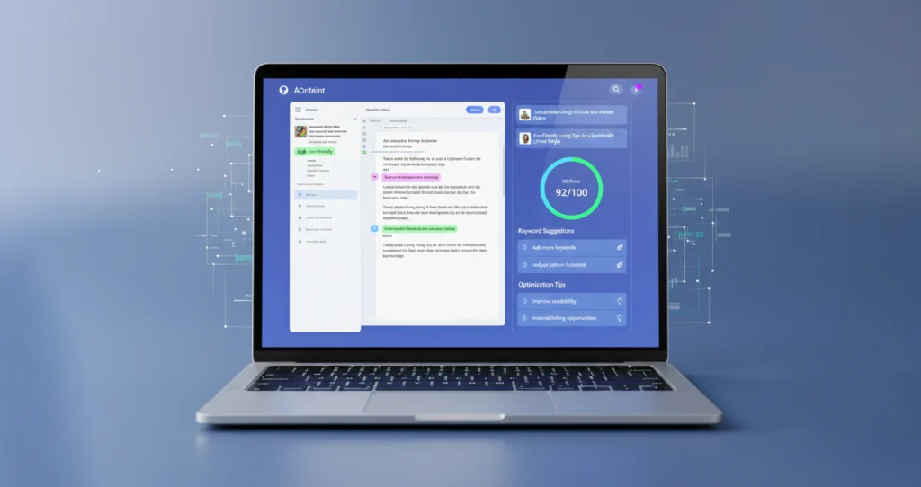 AI SEO tool creating and optimizing content