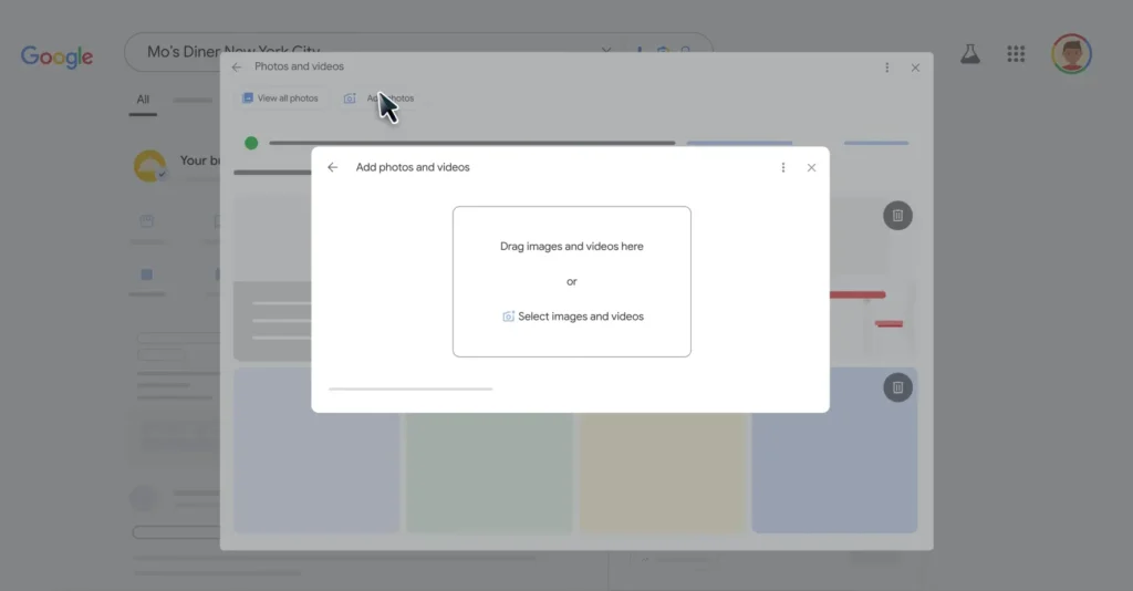 Photos and videos displayed on a Google Business Profile