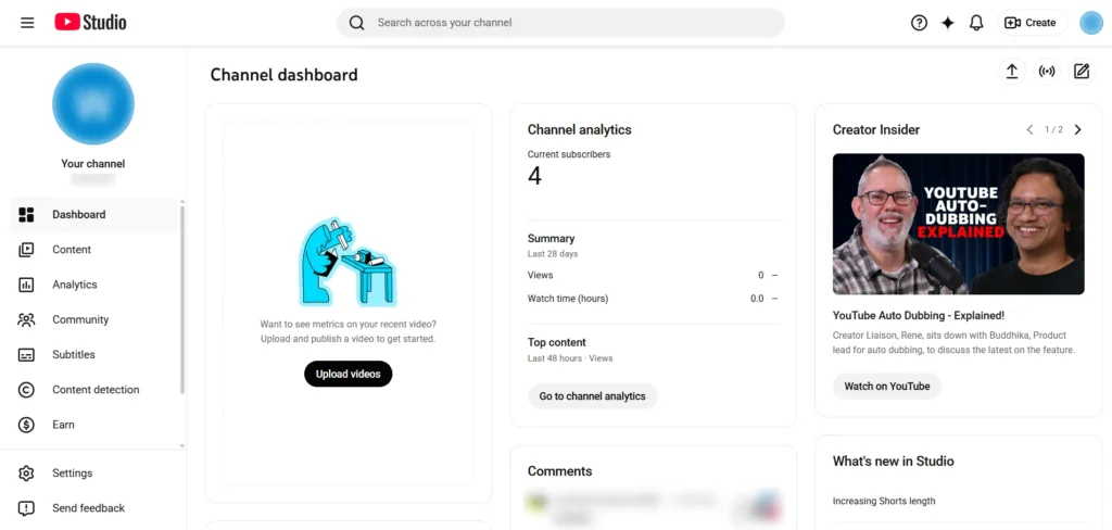 SEO management and performance optimization in YouTube Studio
