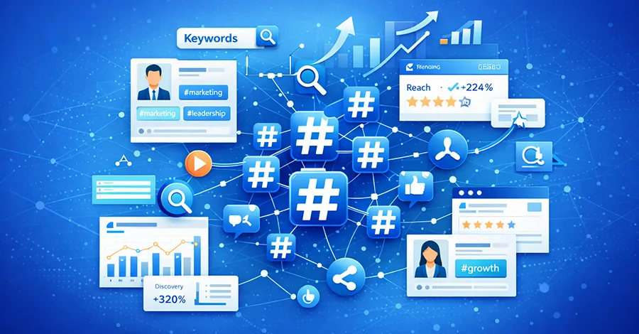 Strategic LinkedIn hashtags for better SEO visibility